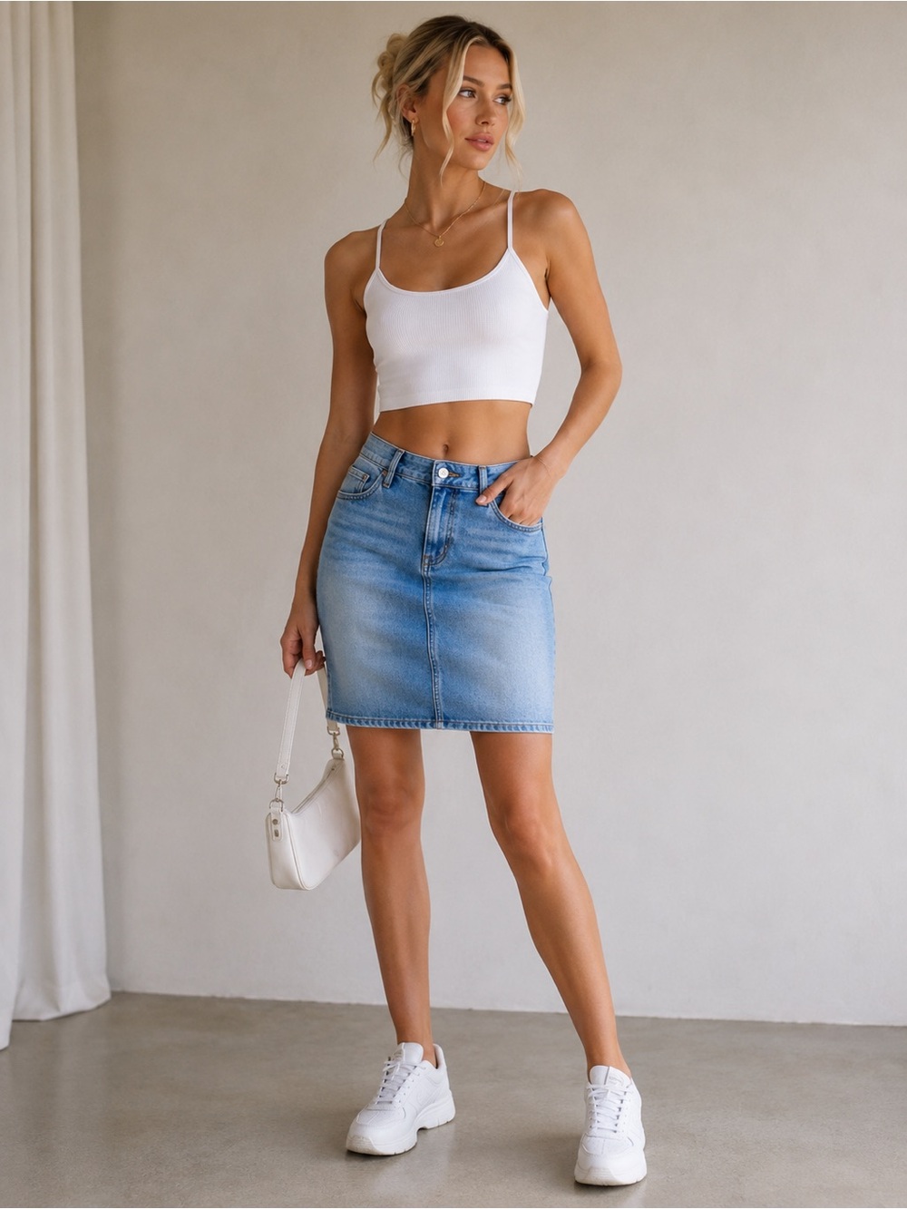 Tommy Hilfiger Rome Light Wash Denim Pencil Skirt Size 4